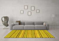 Machine Washable Abstract Yellow Modern Rug, wshabs2185yw