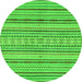 Round Abstract Green Modern Rug, abs2185grn