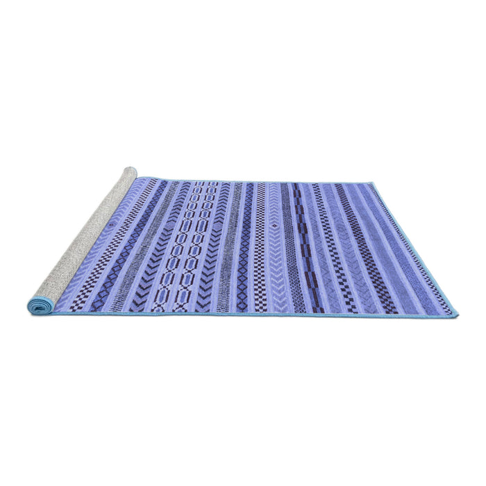 Sideview of Machine Washable Abstract Blue Modern Rug, wshabs2185blu