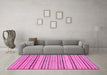 Machine Washable Abstract Pink Modern Rug in a Living Room, wshabs2185pnk