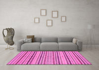 Machine Washable Abstract Pink Modern Rug, wshabs2185pnk