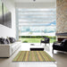 Square Abstract Metallic Gold Modern Rug in a Living Room, abs2185