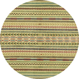 Round Machine Washable Abstract Metallic Gold Rug, wshabs2185