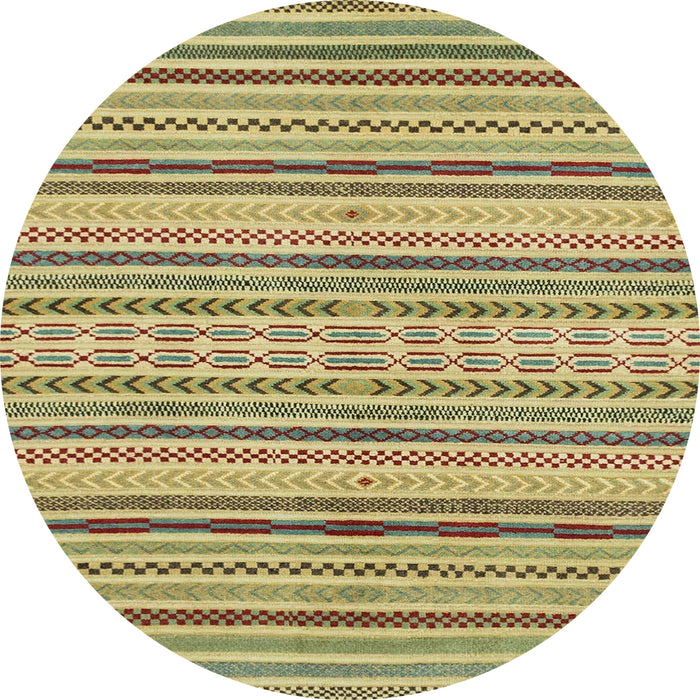 Round Machine Washable Abstract Metallic Gold Rug, wshabs2185