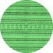 Round Abstract Emerald Green Modern Rug, abs2185emgrn