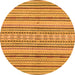 Round Abstract Orange Modern Rug, abs2185org