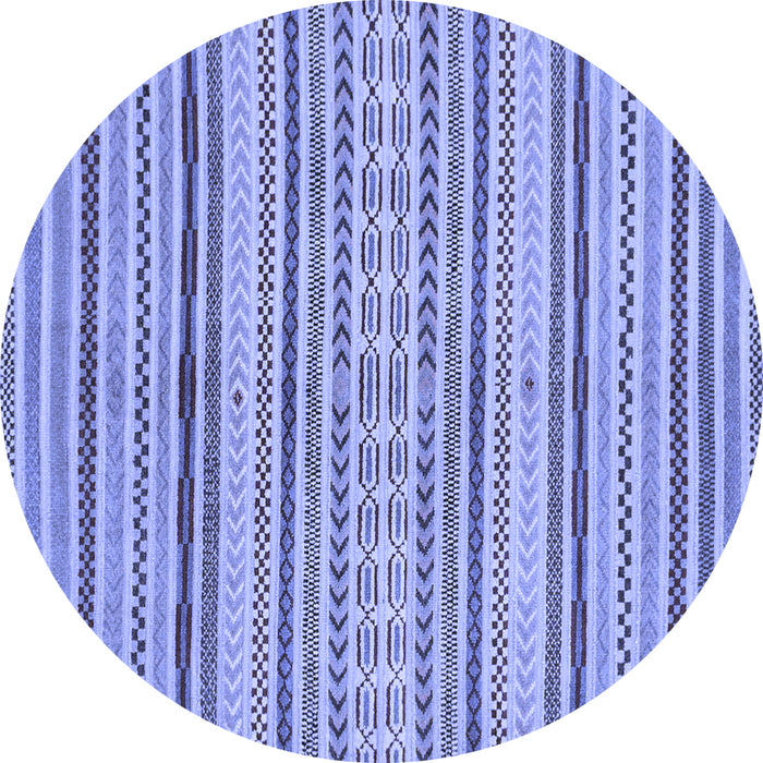Round Abstract Blue Modern Rug, abs2185blu