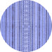 Round Abstract Blue Modern Rug, abs2185blu