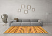 Machine Washable Abstract Orange Modern Area Rugs in a Living Room, wshabs2185org