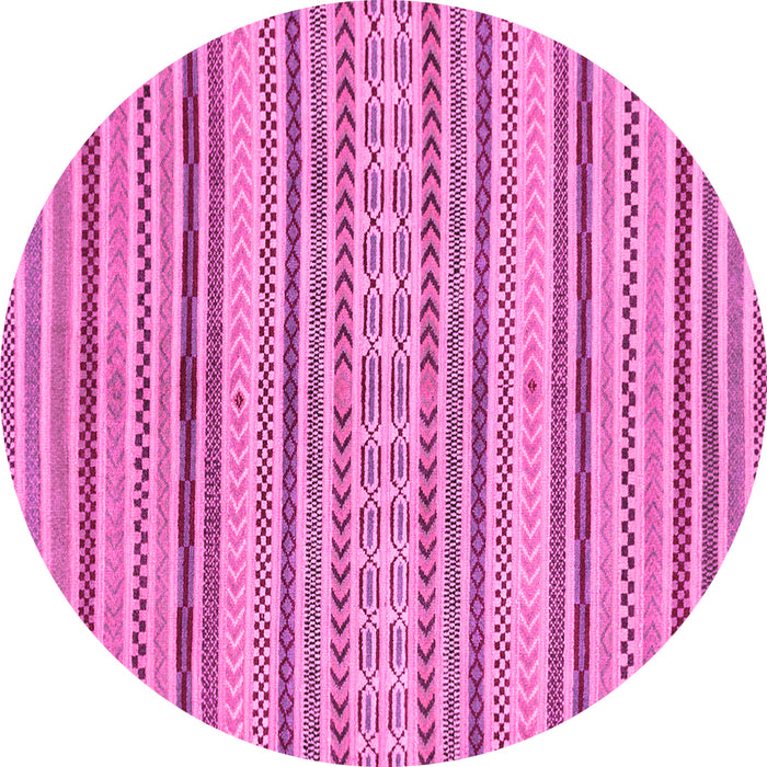 Round Machine Washable Abstract Pink Modern Rug, wshabs2185pnk
