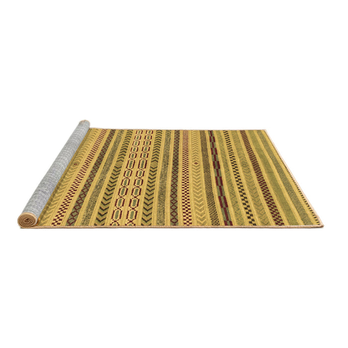 Sideview of Machine Washable Abstract Brown Modern Rug, wshabs2185brn