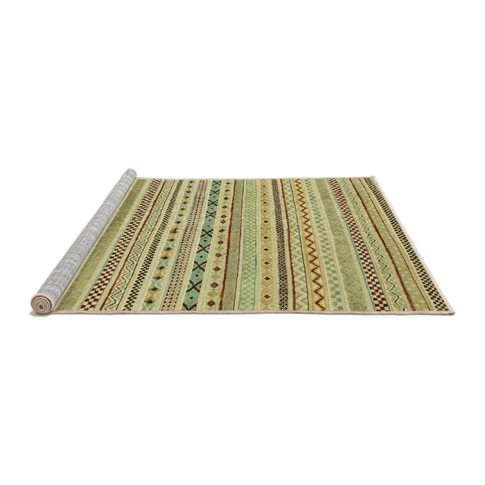 Sideview of Machine Washable Abstract Dark Golden Brown Rug, wshabs2186