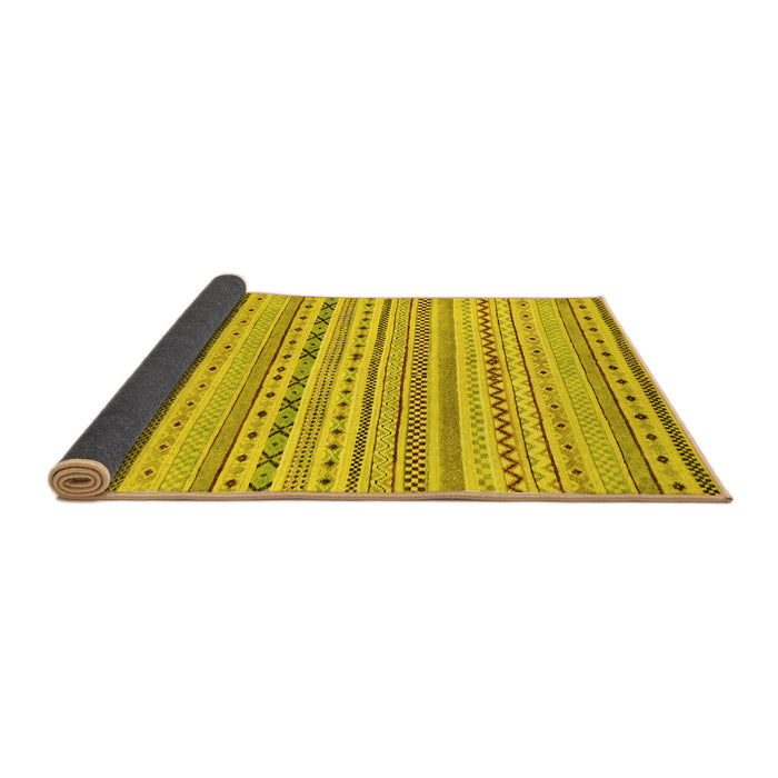 Sideview of Abstract Yellow Modern Rug, abs2186yw