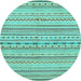 Round Abstract Light Blue Modern Rug, abs2186lblu