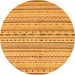 Round Abstract Orange Modern Rug, abs2186org