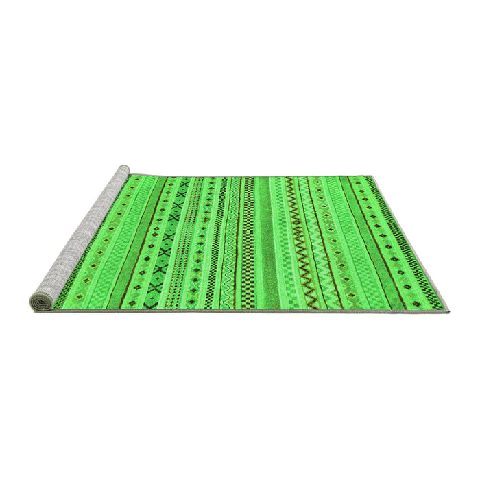 Sideview of Machine Washable Abstract Green Modern Area Rugs, wshabs2186grn