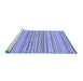 Sideview of Machine Washable Abstract Blue Modern Rug, wshabs2186blu