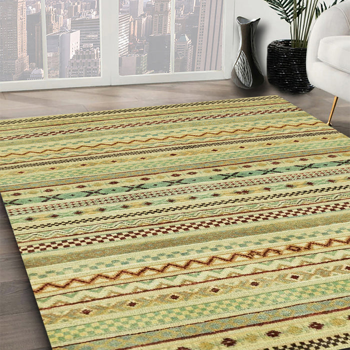 Abstract Dark Brown Modern Rug in Family Room, abs2186