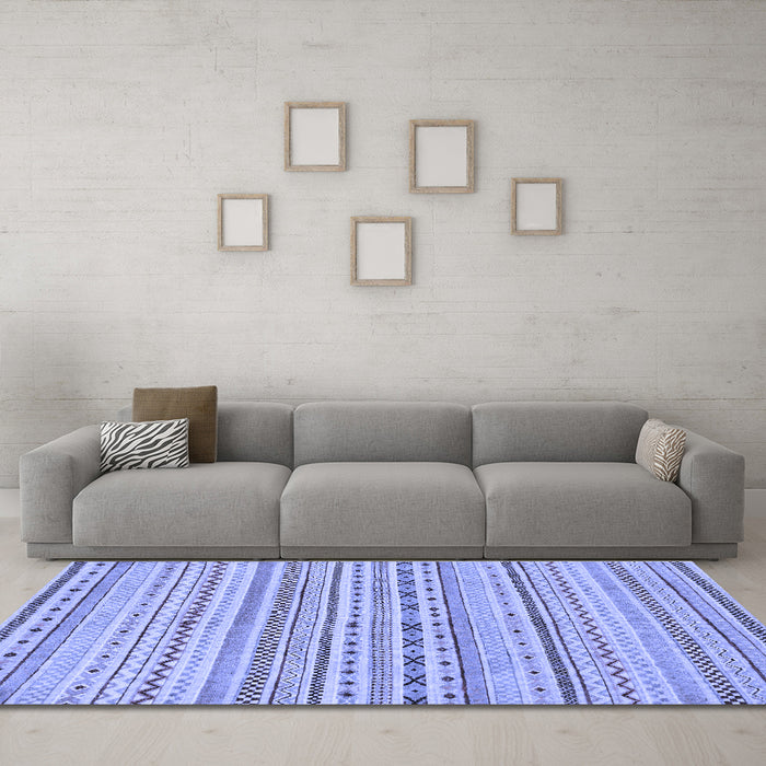 Machine Washable Abstract Blue Modern Rug in a Living Room, wshabs2186blu