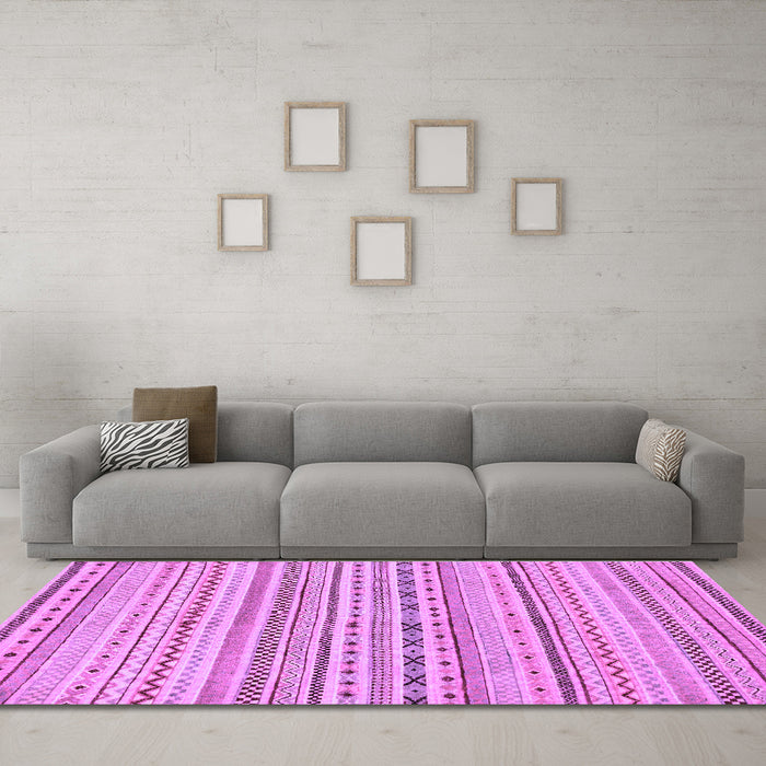Machine Washable Abstract Purple Modern Area Rugs in a Living Room, wshabs2186pur