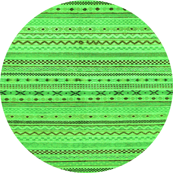 Round Abstract Green Modern Rug, abs2186grn