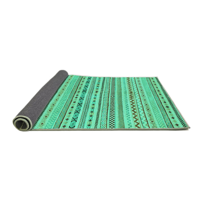 Sideview of Abstract Turquoise Modern Rug, abs2186turq