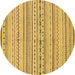 Round Abstract Brown Modern Rug, abs2186brn