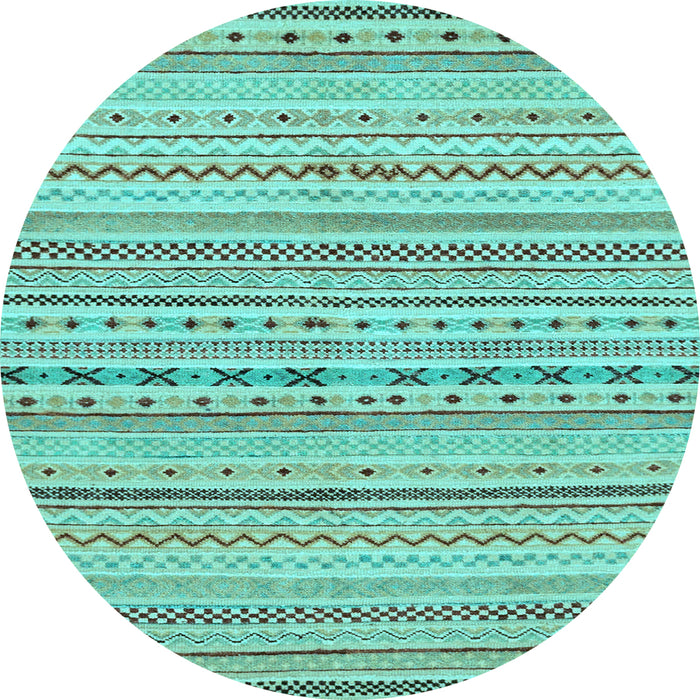 Round Machine Washable Abstract Light Blue Modern Rug, wshabs2186lblu