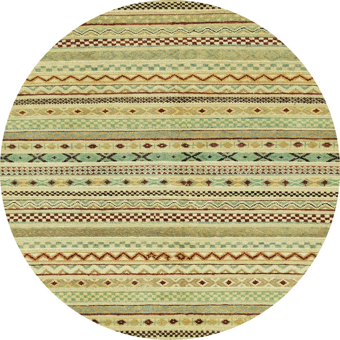 Round Machine Washable Abstract Dark Golden Brown Rug, wshabs2186