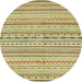 Round Machine Washable Abstract Dark Golden Brown Rug, wshabs2186