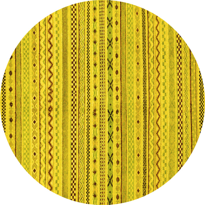 Round Machine Washable Abstract Yellow Modern Rug, wshabs2186yw
