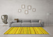 Machine Washable Abstract Yellow Modern Rug in a Living Room, wshabs2186yw