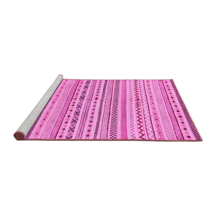 Sideview of Machine Washable Abstract Pink Modern Rug, wshabs2186pnk