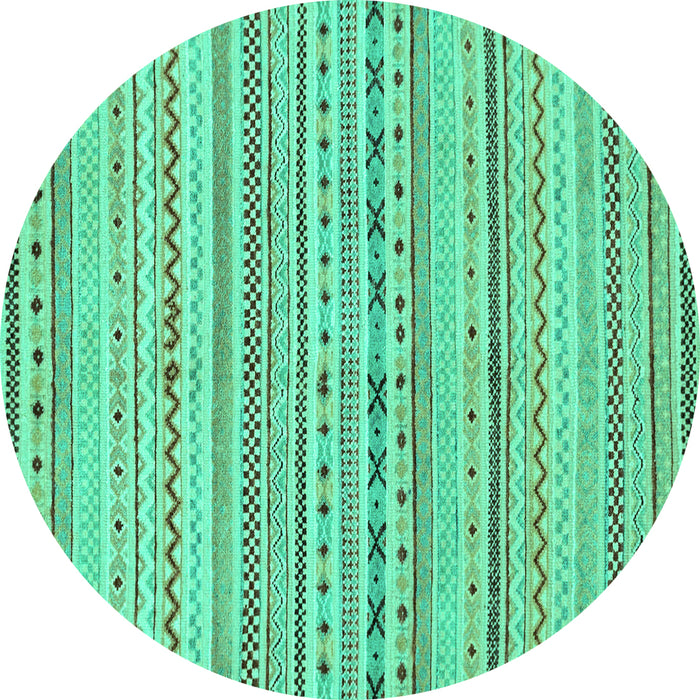 Round Abstract Turquoise Modern Rug, abs2186turq