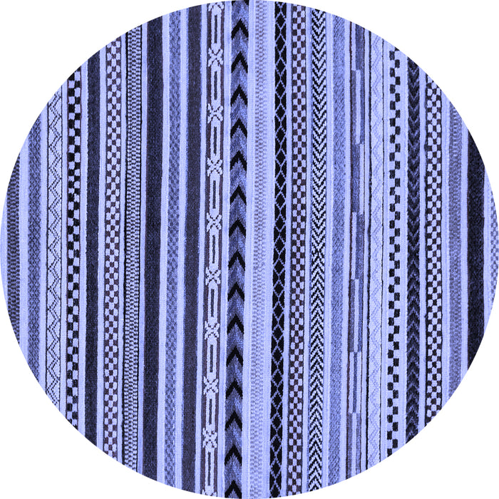 Round Abstract Blue Modern Rug, abs2187blu