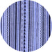 Round Abstract Blue Modern Rug, abs2187blu