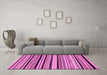 Machine Washable Abstract Pink Modern Rug in a Living Room, wshabs2187pnk