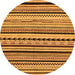 Round Abstract Orange Modern Rug, abs2187org