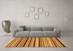 Machine Washable Abstract Orange Modern Area Rugs in a Living Room, wshabs2187org