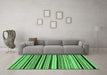 Machine Washable Abstract Emerald Green Modern Area Rugs in a Living Room,, wshabs2187emgrn