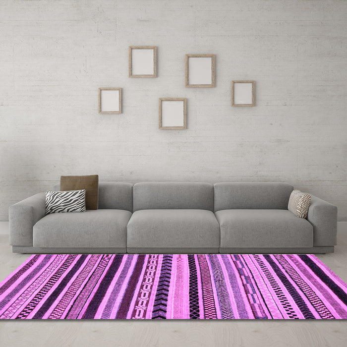 Machine Washable Abstract Purple Modern Area Rugs in a Living Room, wshabs2187pur