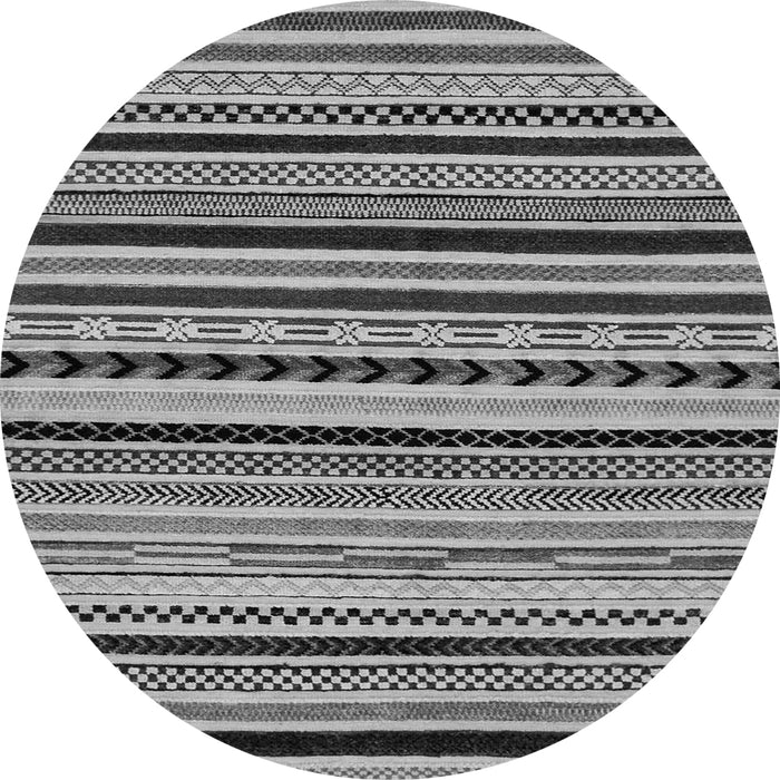 Round Machine Washable Abstract Gray Modern Rug, wshabs2187gry