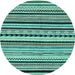 Round Machine Washable Abstract Light Blue Modern Rug, wshabs2187lblu