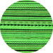 Round Abstract Green Modern Rug, abs2187grn