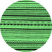 Round Abstract Emerald Green Modern Rug, abs2187emgrn