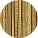 Round Machine Washable Abstract Brown Modern Rug, wshabs2187brn