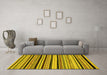 Machine Washable Abstract Yellow Modern Rug in a Living Room, wshabs2187yw