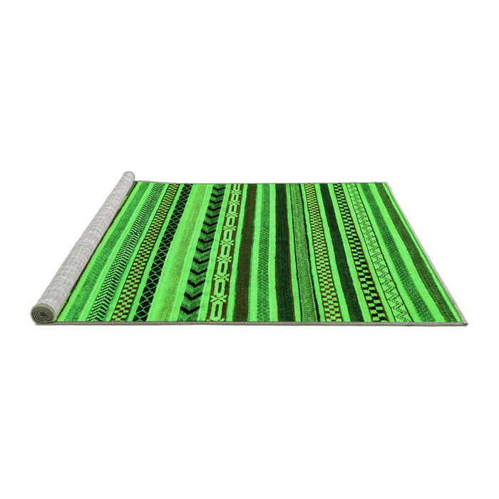 Sideview of Machine Washable Abstract Green Modern Area Rugs, wshabs2187grn