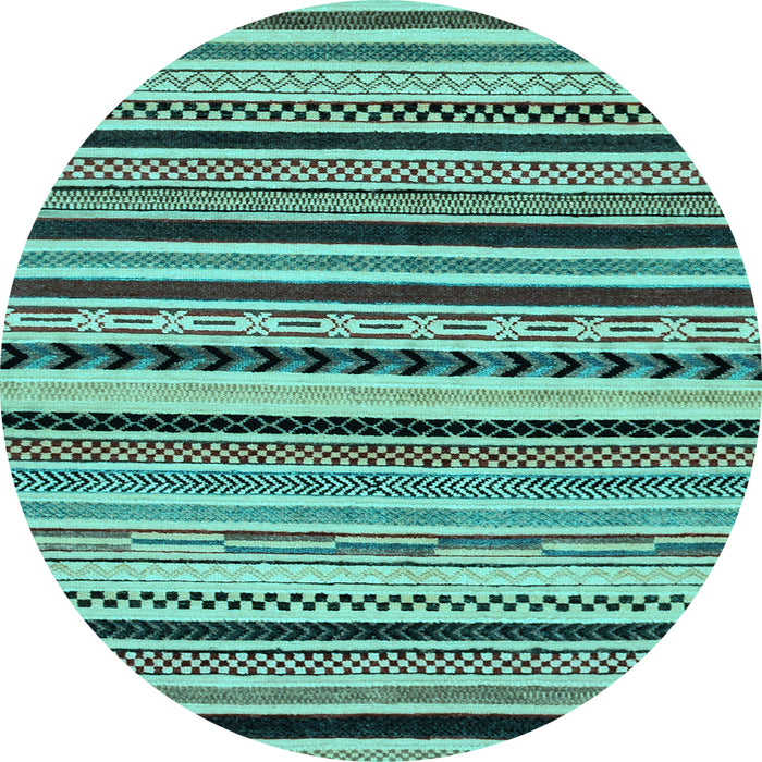 Round Abstract Light Blue Modern Rug, abs2187lblu