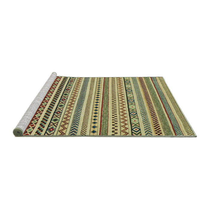 Sideview of Machine Washable Abstract Oak Brown Rug, wshabs2188